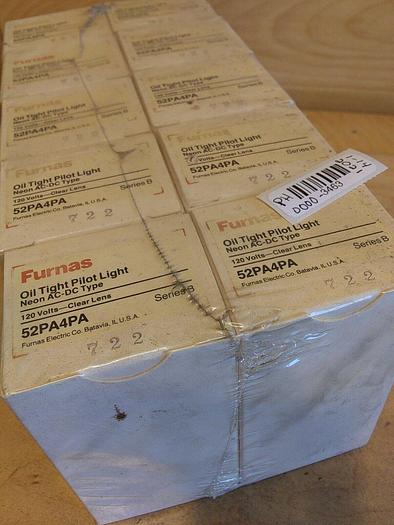 52PA4PA Furnas Oil Tight Pilot Light 120V Clear Lens *Lot of 10