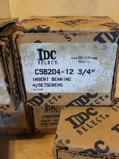 IDC Select CSB204-12 3/4" Insert Bearing with Setscrews (Lot of 6)