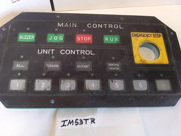 Used Ishii Hyoki Membrane Panel - Main Control/Unit Control (One per Lot)