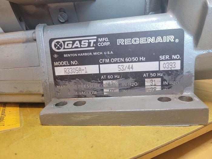Used Gast R3305A-1 Regenair, Emerson Electric J410, P55BES-535