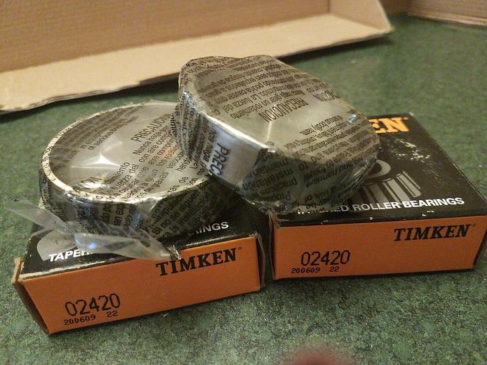 Timken 02420 Tapered Roller Bearings - Set of TWO