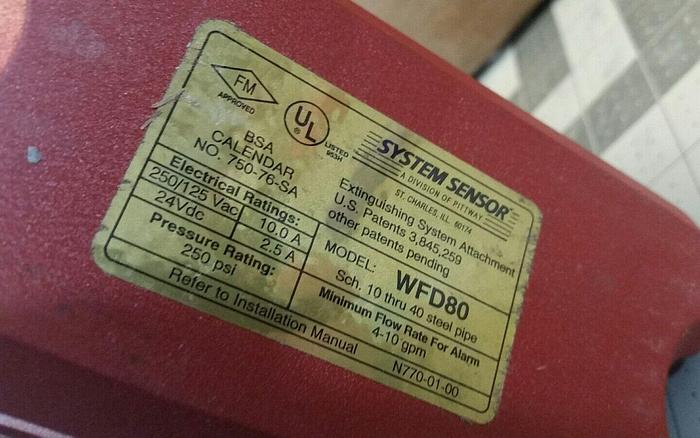 Used System Sensor WFD80 Extinguishing System Attachment, Flow Rate