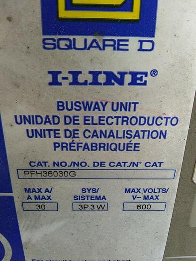Used Square D PFH36030G I-Line 30amp Busway Disconnector Unit