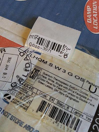 Used Lithonia LHQM S W 3 G OS LED/Exit Combo *No battary