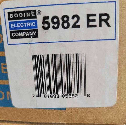 Bodine Electric Company 5982 ER Terminal Box Black New