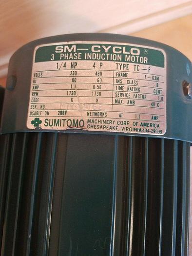 Used Sumitomo SM-CYCLO CNHM 02-4090Y A Gearmotor