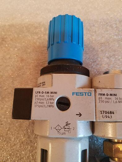Used FESTO LFR-D-5M-MINI, FRM-D-MINI, PEV-1/4-B-OD - Used, Untested
