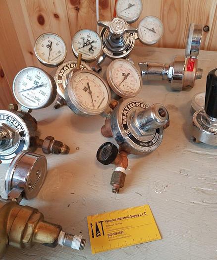 Used Matheson Regulators LOT OF 7 - 8-350, 3104-350, 48-200, 1PA-510, 8-580, 3478-A