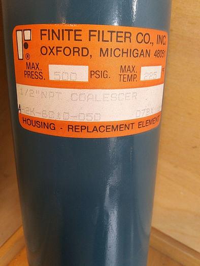 Finite Filter Co. H2A 1/2" NPT Coalescer Filter Canister *no filter 500psi
