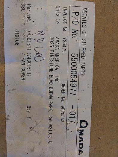 Amada 74301511 Fan Cover 13" X 13" 819106