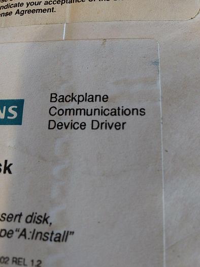 Siemens 386ATM Driver Disk. Backplane Communications Device Driver