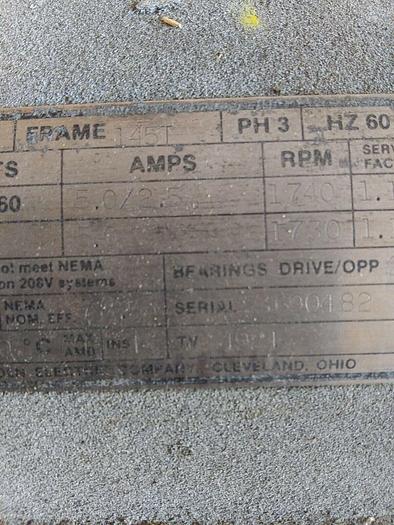Used Lincoln Electric KM354 ODP AC 3 Phase Motor 1.5Hp 230-460volts