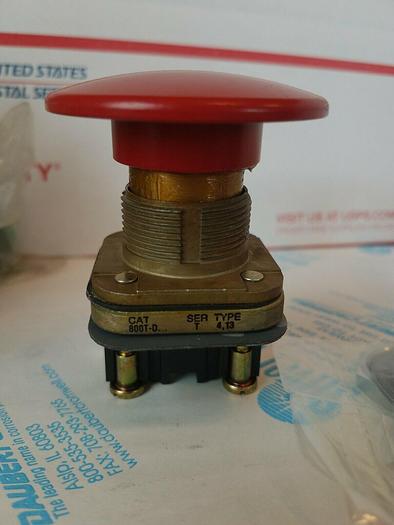 Allen Bradley 800T-D6LA Push Button Jumbo Mushroom Head Red
