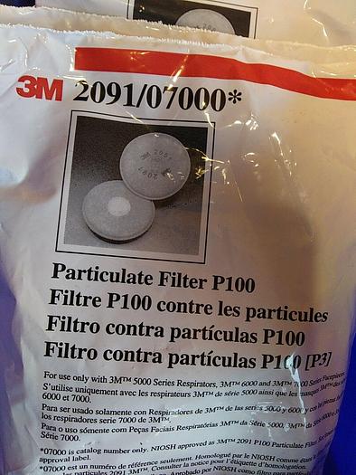 P100 Particulate Filter 3M 2091/07000 (Lot of 8)
