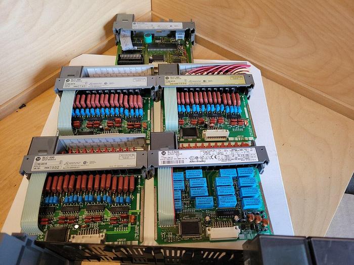 Used Allen Bradley BULK LOT 1746-1A16, 1746-OW16, 1747-L511 w/ Slot Rack