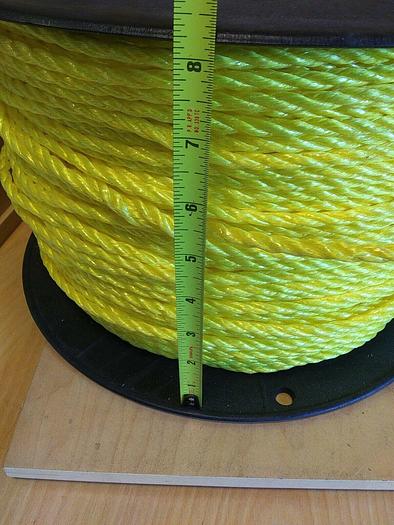 Twisted Polypro Yellow Rope. Appx 1200ft. 1/4" diameter. 1130 Tensile Strength