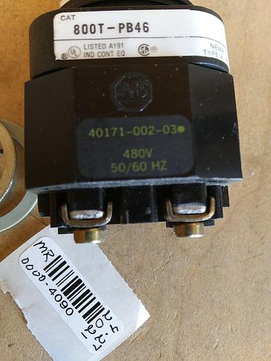 Allen Bradley 800T-PB46 Push Button. Red Lens Illuminated