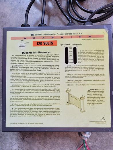 Used Sti MiniSafe 42672-0400 & 42687-0400 Light Curtain Set & 43207-0010 Panel