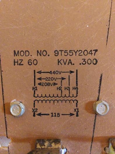 GE 9T55Y2047 Transformer 60Hz