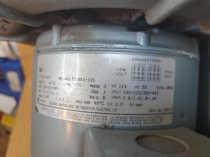 Used Gast R3305A-1 Regenair, Emerson Electric J410, P55BES-535
