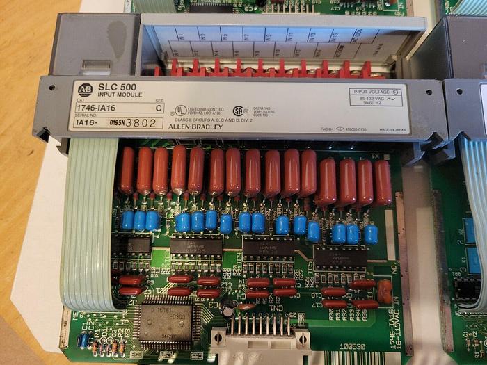 Used Allen Bradley BULK LOT 1746-1A16, 1746-OW16, 1747-L511 w/ Slot Rack