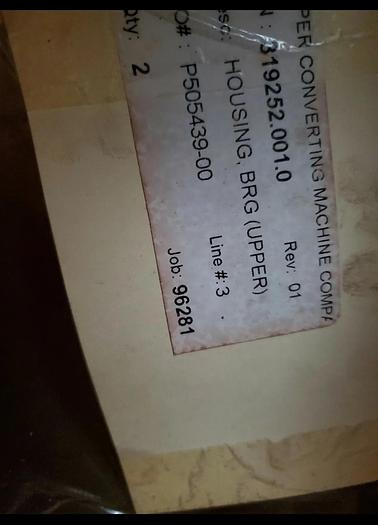 Used Paper converting Paper Converting Machine 318607.001.0 plates lot of 4 gear Housing