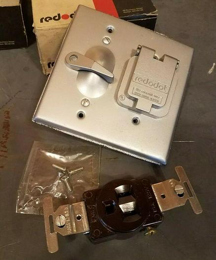 Red Dot 2CCTS-1, Dry-tite Cover w/ Toggle Switch & Single Receptacle - QTY 2