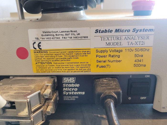 Used Texture Technologies, TA-XT2i Analyser w/ Keyboard & 2 Adaptors
