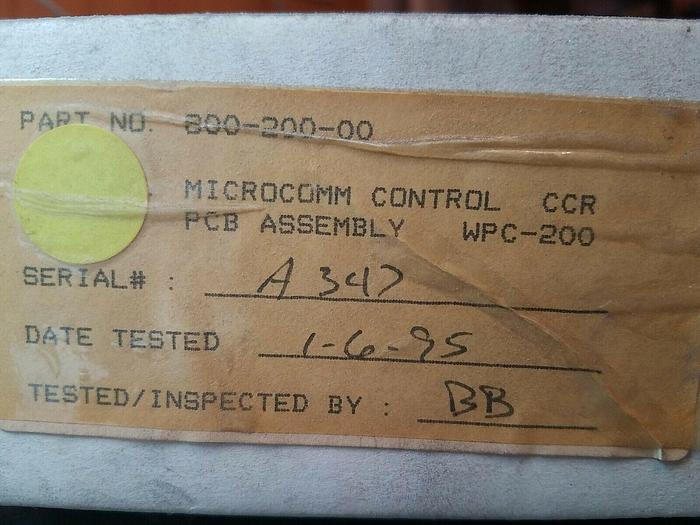 Web Printing Controls 800-200-00 Microcomm Control. 185-200-00 WPC200