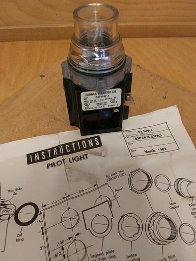 Furnas 52PA4PA Oil Tight Pilot Light Clear Lens