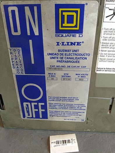 Used Square D PFH36030G I-Line 30amp Busway Disconnector Unit