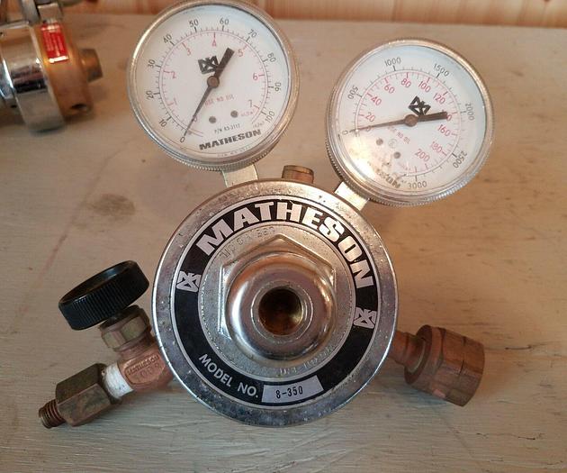 Used Matheson Regulators LOT OF 7 - 8-350, 3104-350, 48-200, 1PA-510, 8-580, 3478-A