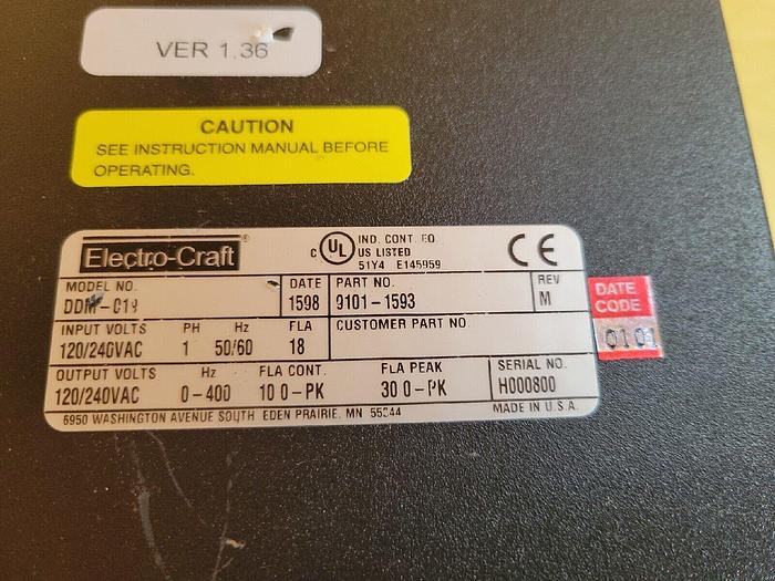 Used Electro-Craft BRU-Series DDM-C19, 9101-1593