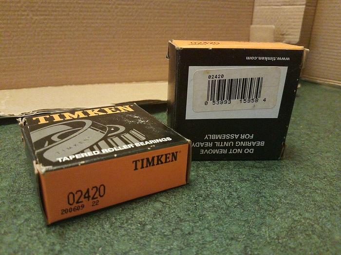 Timken 02420 Tapered Roller Bearings - Set of TWO