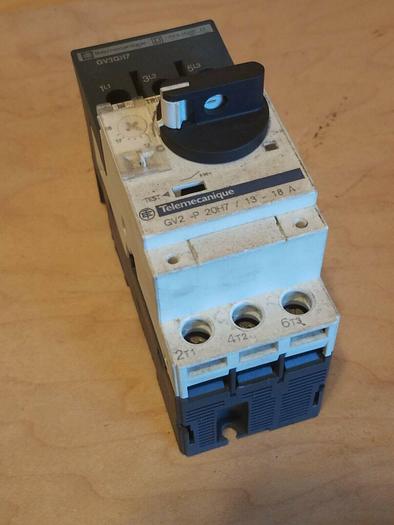 Used TELEMECANIQUE GV2-P20H7 13-18A w/ GV2GH7
