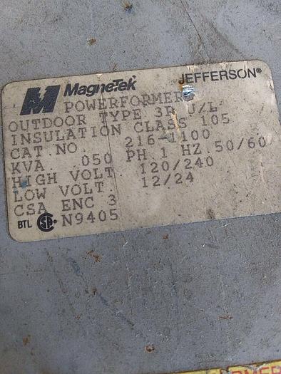 Used Jefferson 216-1100 Transformer 120/240 Volts