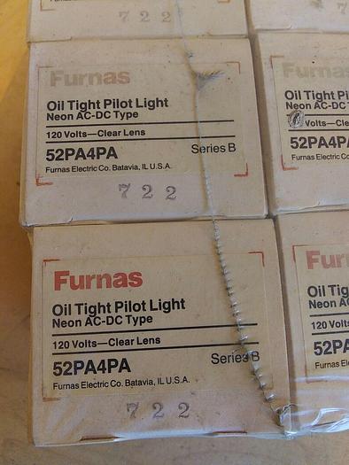 52PA4PA Furnas Oil Tight Pilot Light 120V Clear Lens *Lot of 10