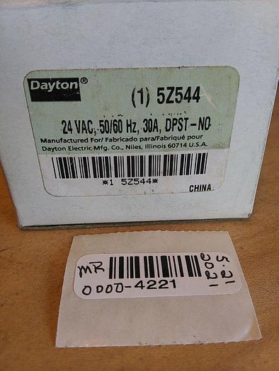 Dayton 5Z544 Power Relay 24VAC 30amp DPST