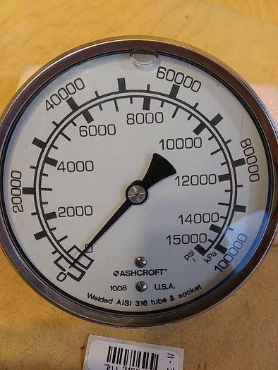 Ashcroft 1008 Pressure Gauge *0-15000psi. 4"