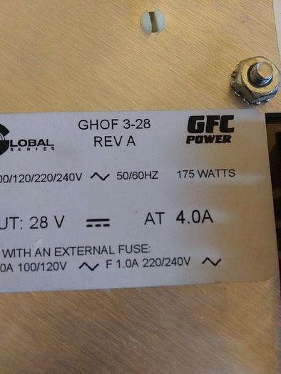 Used Global GHOF 3-28 REV A Power Supply GFC Power