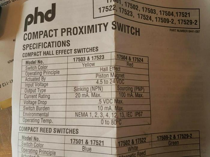 phd 17521 Compact Proximity Switch