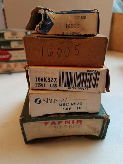 Used Machine Bearings Lot, Fafnir SKF Shuster, Qty 20+ Wholesale