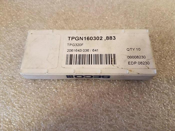 SECO TPGN160302, 883 TPG320F - QTY 10 Carbide Inserts  - New, Sealed
