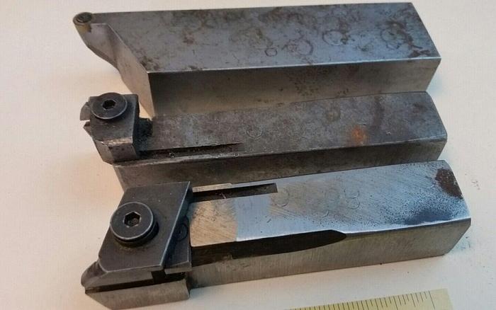 Used TURNING TOOLS CARBIDE INSERT LATHE CUTTING QTY 5 SLITTING GROOVING TOOLHOLDING