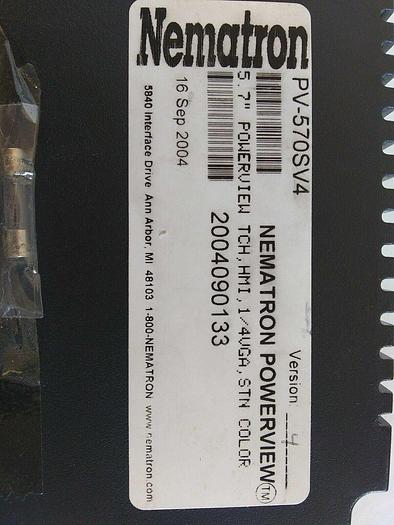 Used Nematron PV-570SV4 Operator InterfaceTESTED AS SHOWN PARTS REPAIR CORE