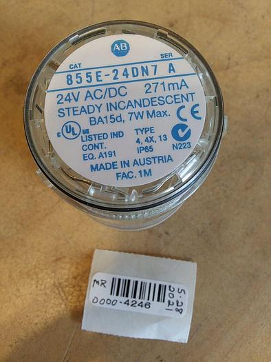 Allen Bradley 855E-24DN7 Steady Incandescent Light White