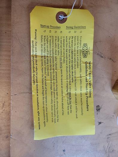 Dixon SCVS4 Safety Check Valve Sizing