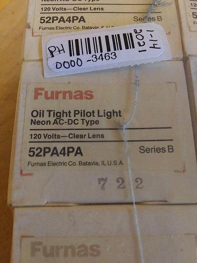 52PA4PA Furnas Oil Tight Pilot Light 120V Clear Lens *Lot of 10