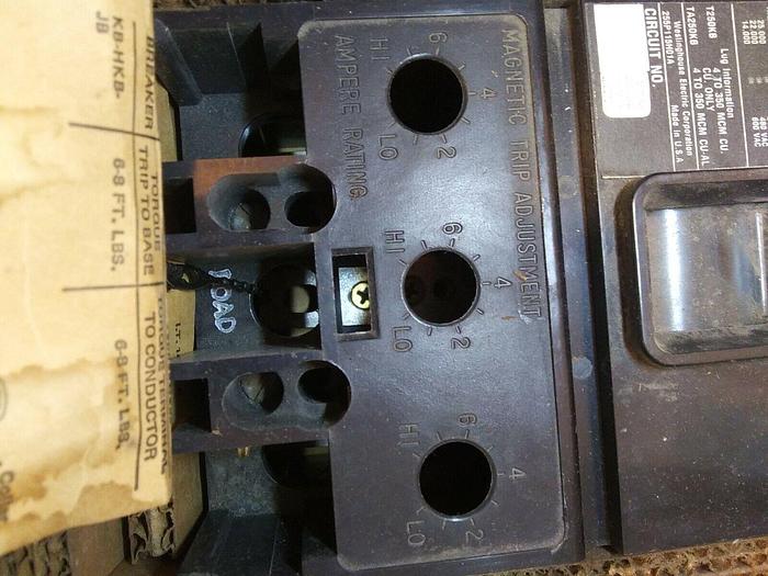 Used Westinghouse KB325OF AB DE-ION Circuit Breaker Type KB 3pole 250amp 600V AC