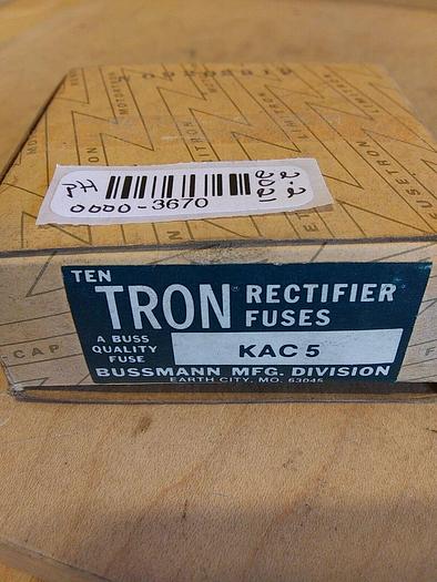 Bussmann KAC5 Tron Rectifier Fuses Box of 10